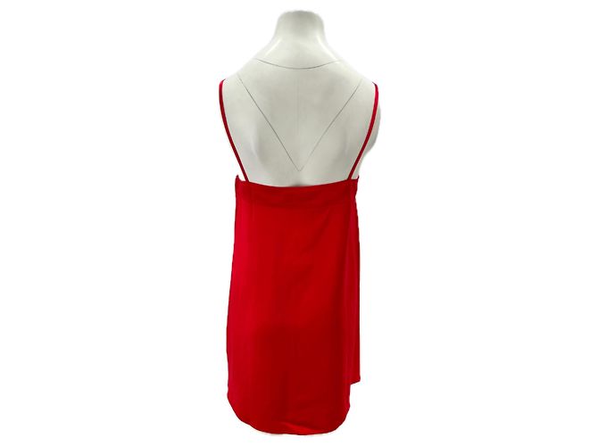 Autre Marque Mini-Satin-Kleid in Rot - Ansicht 2