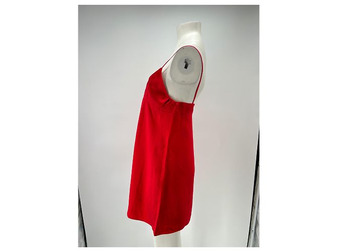 Autre Marque Mini-Satin-Kleid in Rot - Ansicht 4