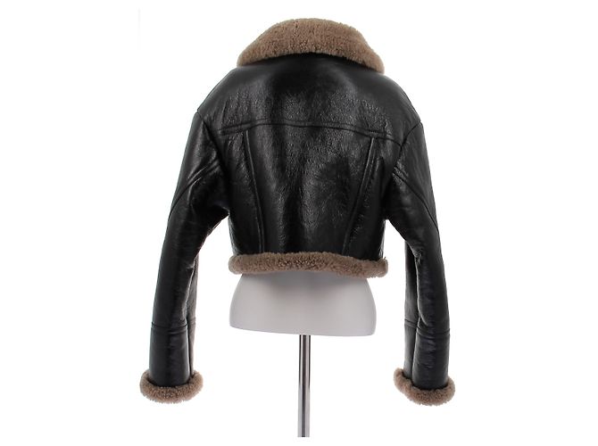 Prada Bomber Crop Jacke Schwarz Pelz - Ansicht 2