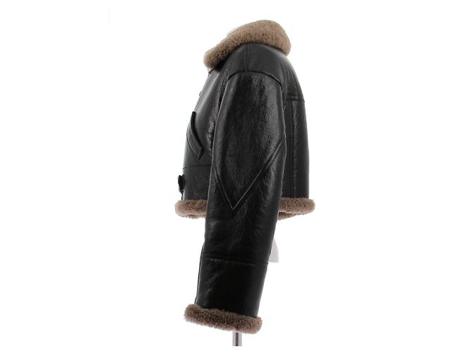 Prada Bomber Crop Jacke Schwarz Pelz - Ansicht 4