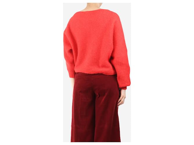 Ba&Sh Roter Alpaka-Mix Off-Shoulder-Pullover - Größe S - Ansicht 2