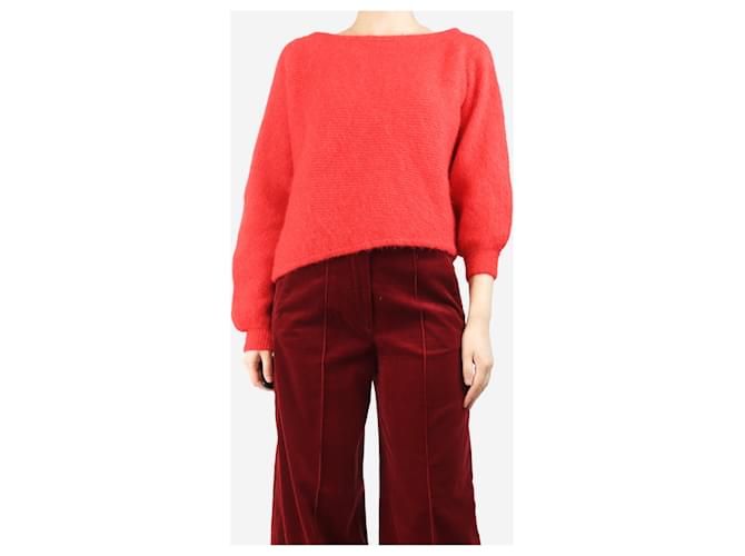Ba&Sh Roter Alpaka-Mix Off-Shoulder-Pullover - Größe S - Ansicht 3