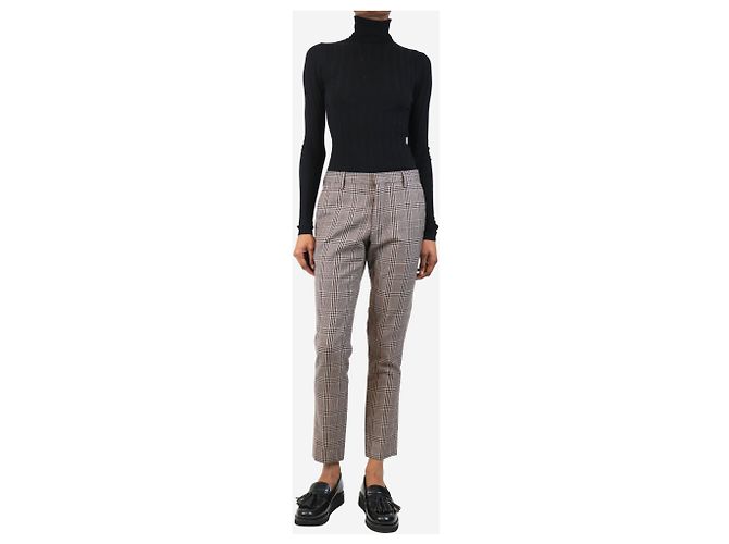 Dries Van Noten Pantalones de cuadros marrones - talla UK 18 Castaño - vista 2