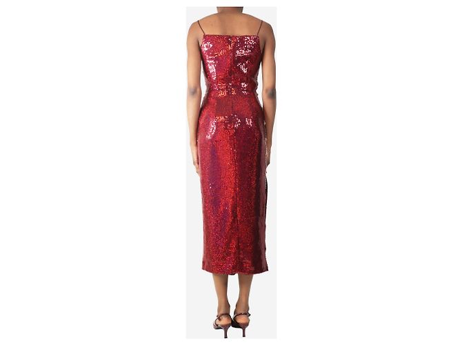 Autre Marque Rosa Pailletten-Midi-Kleid - Größe UK 6 Pink - Ansicht 2