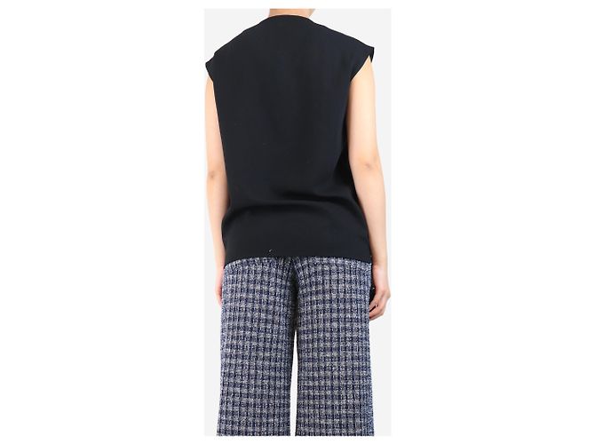 Christopher Kane Black sleeveless sequin-embellished top - size UK 10 - view 2