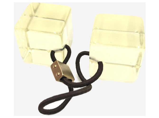 Louis Vuitton Elastico per capelli a cubo giallo - vista 4