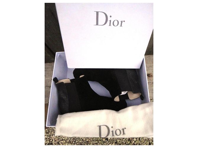 Stivaletti Dior Neri in Scamosciato e Pelle Glitter Nero - vista 5