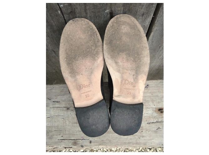 Stivaletti Dior Neri in Scamosciato e Pelle Glitter Nero - vista 6