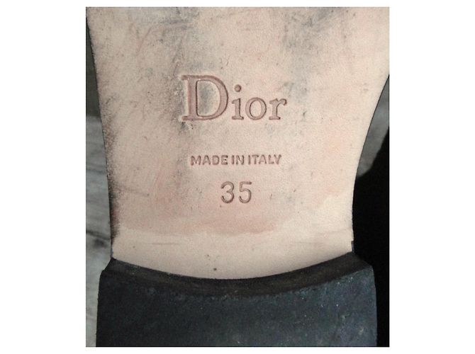 Stivaletti Dior Neri in Scamosciato e Pelle Glitter Nero - vista 7