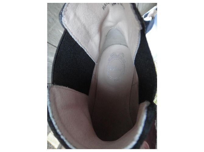 Stivaletti Dior Neri in Scamosciato e Pelle Glitter Nero - vista 8