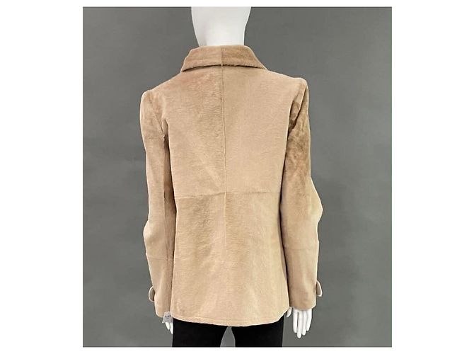 Beige Shearling Short Coat Bottega Veneta - view 2
