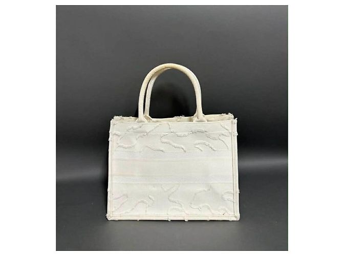 Borsa Dior Book Tote in tela jacquard Bianco - vista 4
