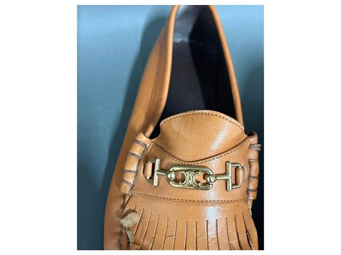 Céline Mocassini in pelle marrone con dettaglio a morsetto - vista 5