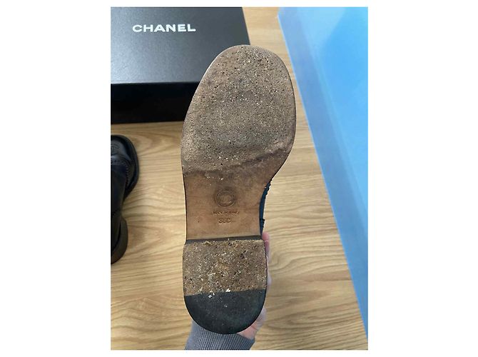 Botas Chanel de cuero negro - vista 7