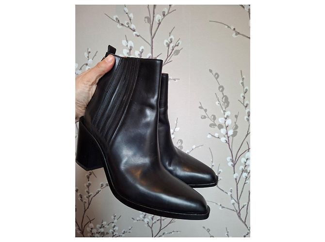Botines de cuero negro Sartore - vista 2