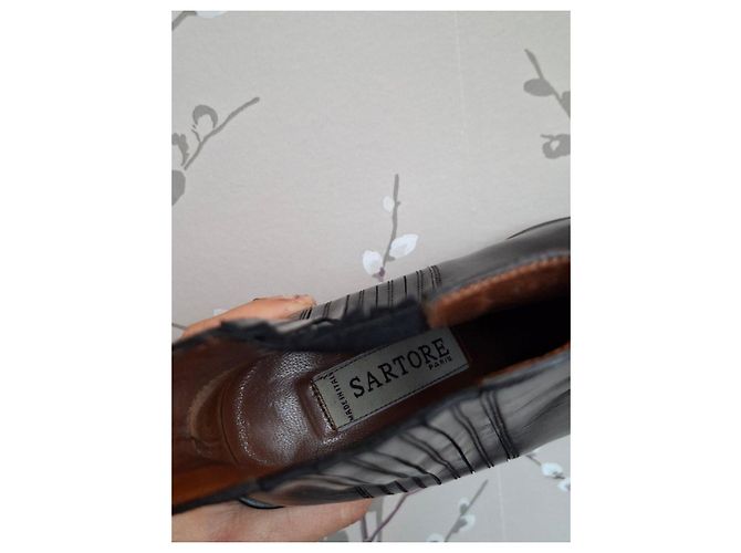 Botines de cuero negro Sartore - vista 9
