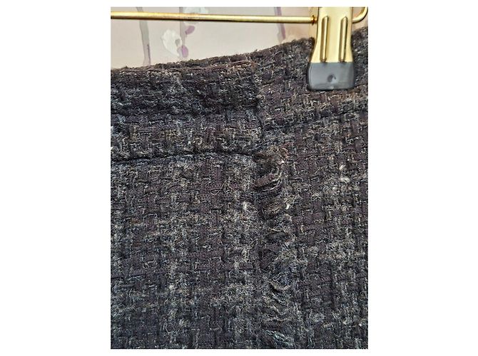 Falda corta de tweed gris oscuro Sonia Rykiel Gris antracita - vista 2