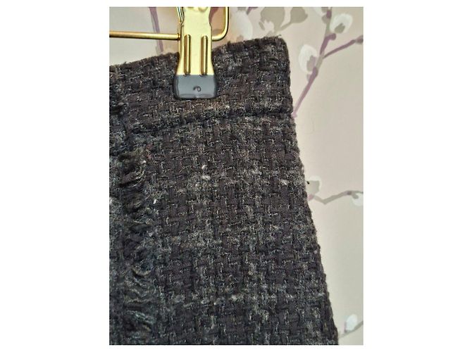 Falda corta de tweed gris oscuro Sonia Rykiel Gris antracita - vista 3
