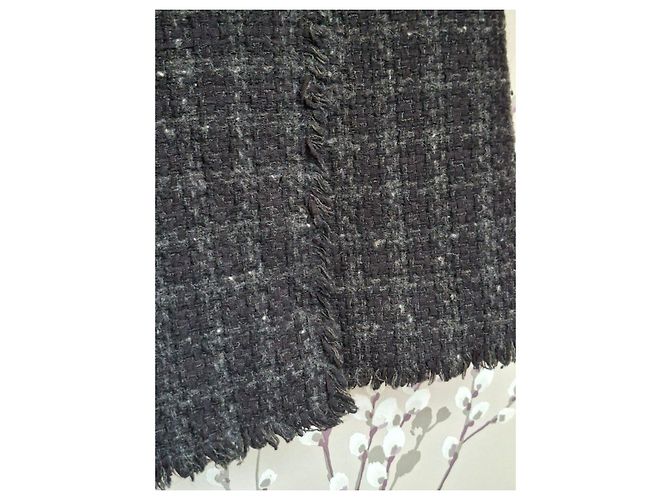 Falda corta de tweed gris oscuro Sonia Rykiel Gris antracita - vista 4