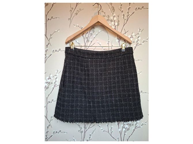 Falda corta de tweed gris oscuro Sonia Rykiel Gris antracita - vista 7