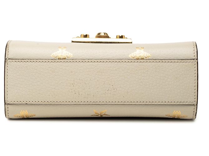 Padlock Gucci Piccola Borsa a Tracolla in Pelle Bianca con Stella e Lucchetto Ape Bianco - vista 3