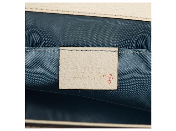 Padlock Gucci Piccola Borsa a Tracolla in Pelle Bianca con Stella e Lucchetto Ape Bianco - vista 5