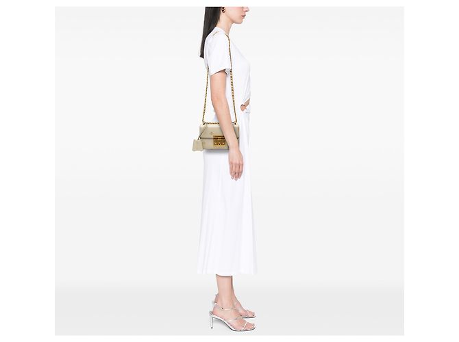 Padlock Gucci Piccola Borsa a Tracolla in Pelle Bianca con Stella e Lucchetto Ape Bianco - vista 8