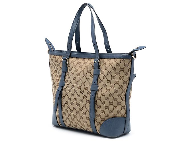 Borsa Tote convertibile Gucci in tela GG beige - vista 2