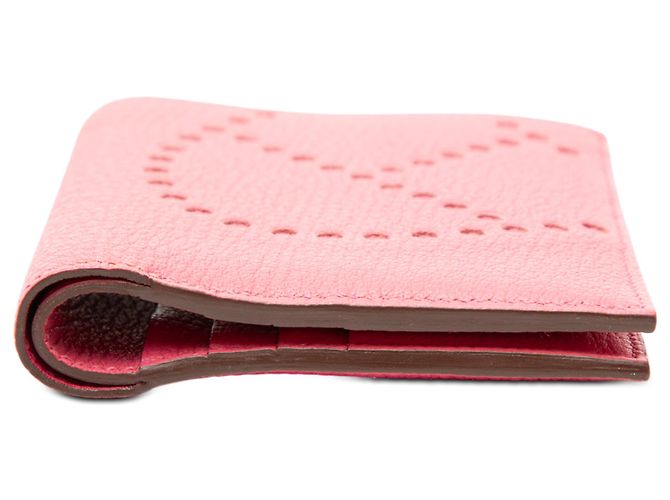 Piccola wallet Evelyne in capra Mysore rosa di Hermès - vista 3
