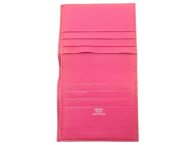 Piccola wallet Evelyne in capra Mysore rosa di Hermès - vista 5