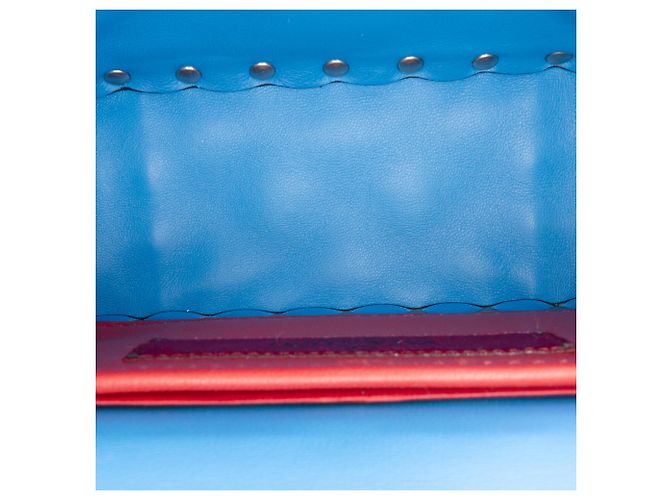 Borsa Valentino Mini Glitter Rockstud Spike blu - vista 4