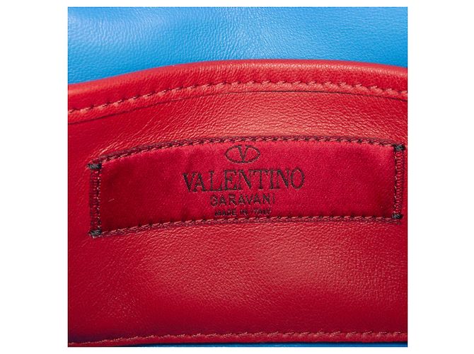 Borsa Valentino Mini Glitter Rockstud Spike blu - vista 5