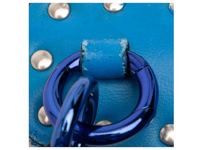 Borsa Valentino Mini Glitter Rockstud Spike blu - vista 6