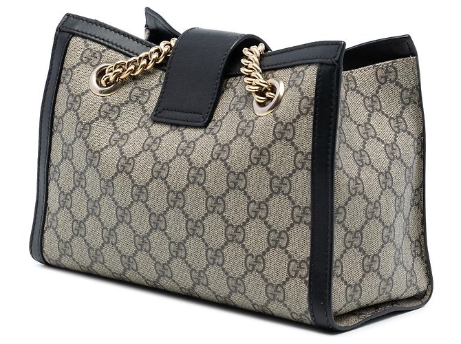 Gucci Braune Kleine GG Supreme Padlock Tote - Ansicht 2