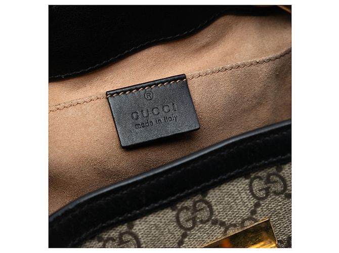Gucci Braune Kleine GG Supreme Padlock Tote - Ansicht 5