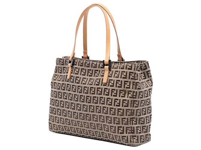 Braune Zucchino-Canvas-Tasche von Fendi Beige - Ansicht 2