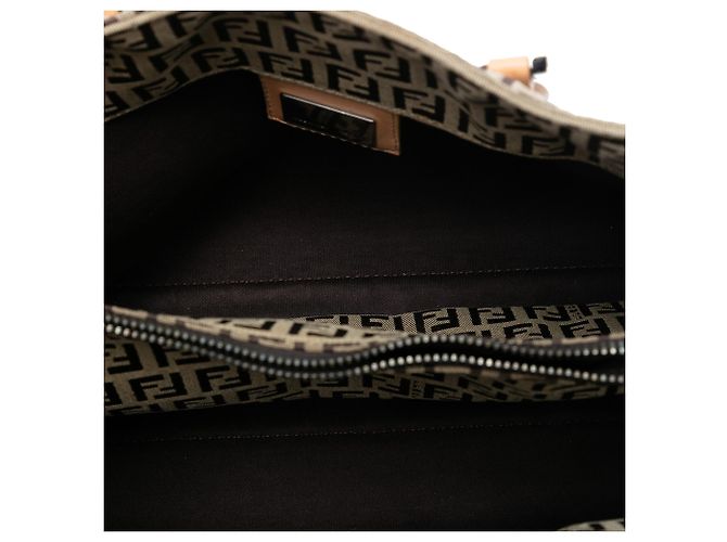 Braune Zucchino-Canvas-Tasche von Fendi Beige - Ansicht 4