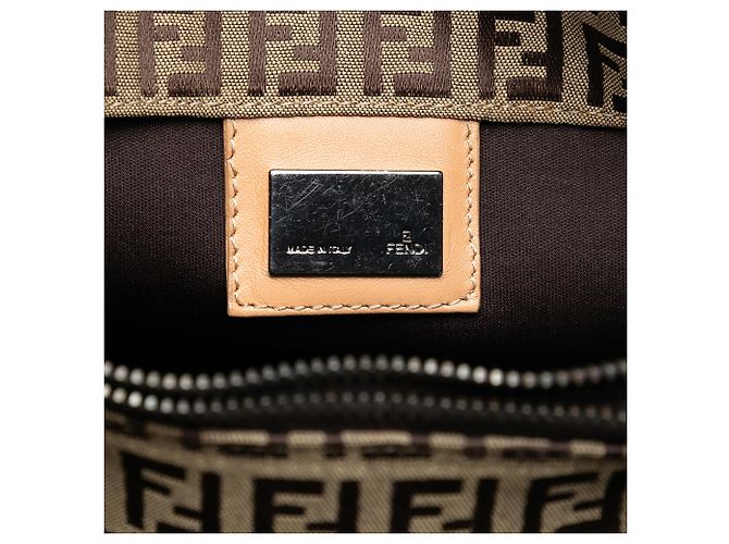 Braune Zucchino-Canvas-Tasche von Fendi Beige - Ansicht 5