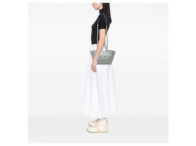 Céline Borsa Tote Anais Triomphe in pelle di vitello grigio goffrato Celine Mini Marrone - vista 7