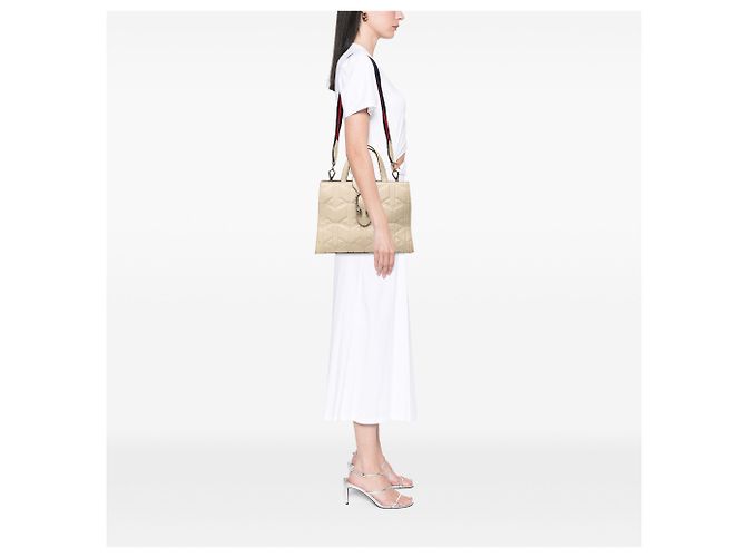 Bolsa Gucci Dionysus em couro acolchoado branco com web Cru - vista 7