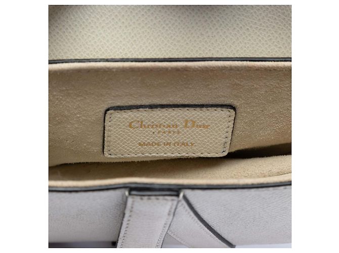 Sac Saddle en cuir de veau grainé blanc Dior - vue 5