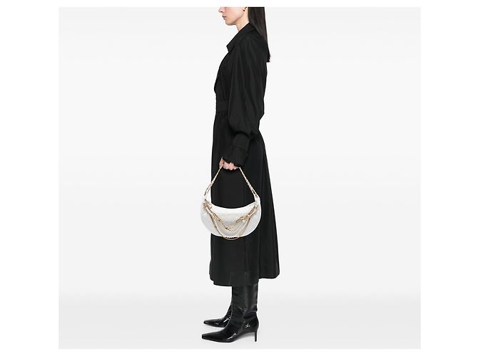 Chanel Hobo Todo Sobre Cadenas en Cordero Blanco - vista 7