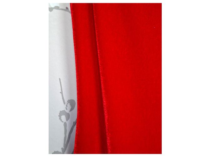 Reformation Rotes Samtkleid - Ansicht 3