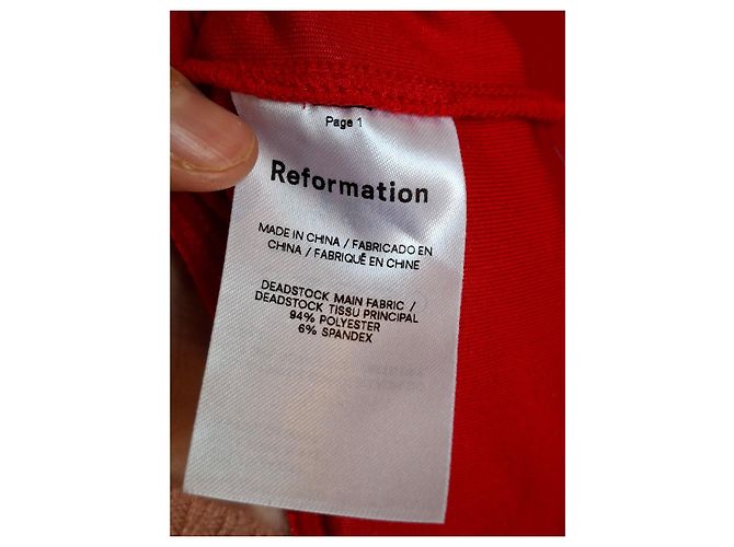 Reformation Rotes Samtkleid - Ansicht 4