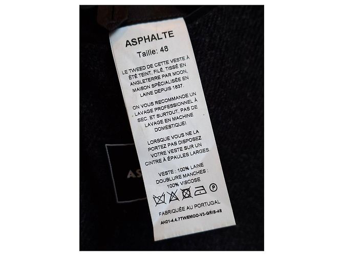 Autre Marque ASPALTE Tweedjacke grau Wolle - Ansicht 10