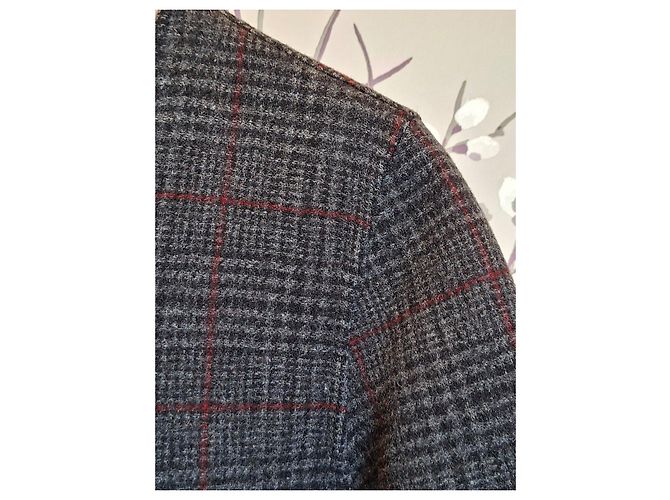 Gerard Darel Cappotto in Lana a Quadri Gérard Darel Grigio Rosso - vista 2