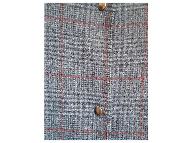 Gerard Darel Cappotto in Lana a Quadri Gérard Darel Grigio Rosso - vista 3