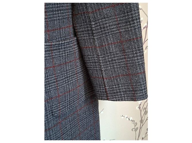 Gerard Darel Cappotto in Lana a Quadri Gérard Darel Grigio Rosso - vista 4