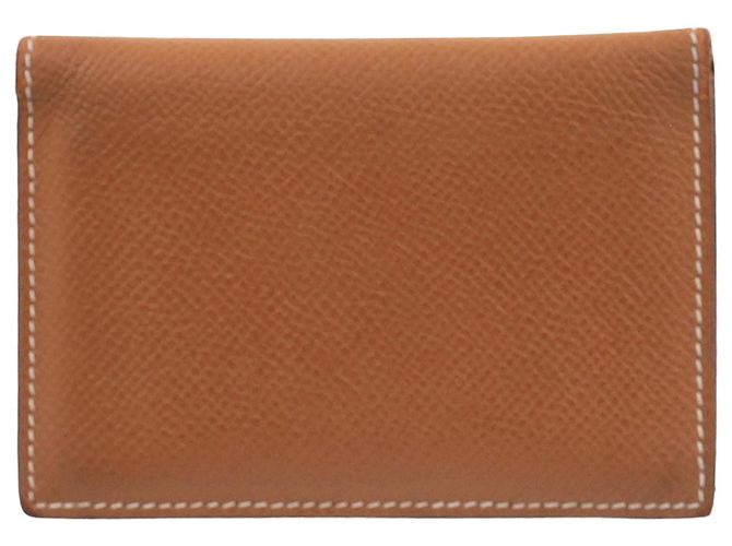 Portafoglio compatto Hermès in pelle di vitello marrone Rosso - vista 2