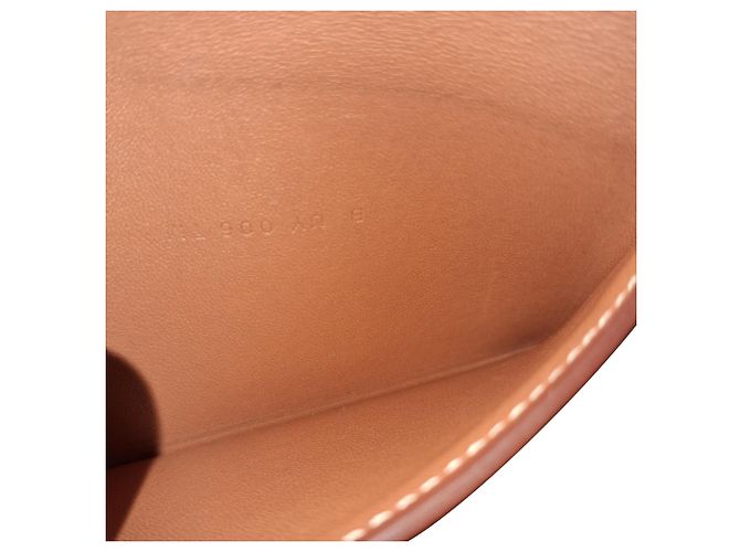 Portafoglio compatto Hermès in pelle di vitello marrone Rosso - vista 5